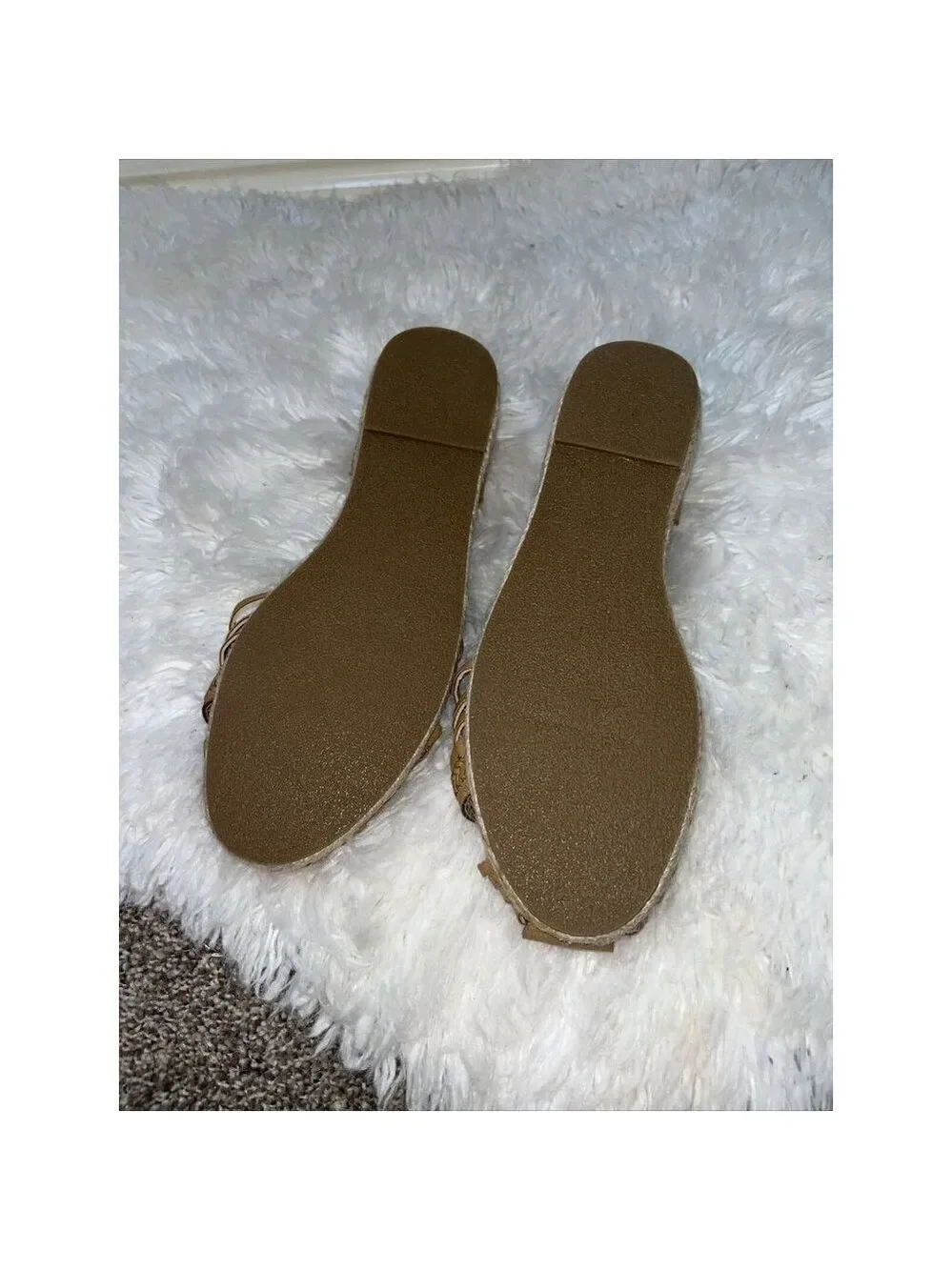 FRANCESCA'S Tan Huarache Summer Espadrille Flats size 10 new